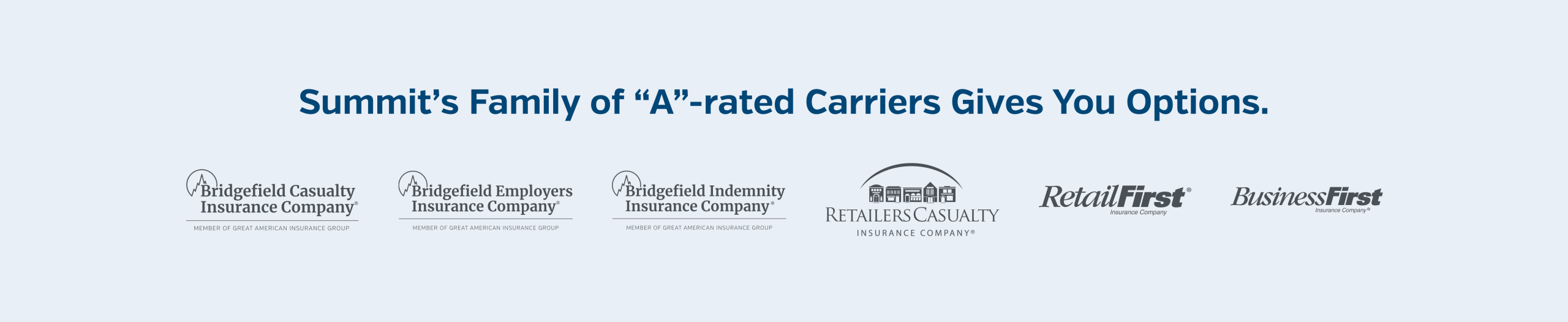 Summit's family of A-rated carriers gives you options.
